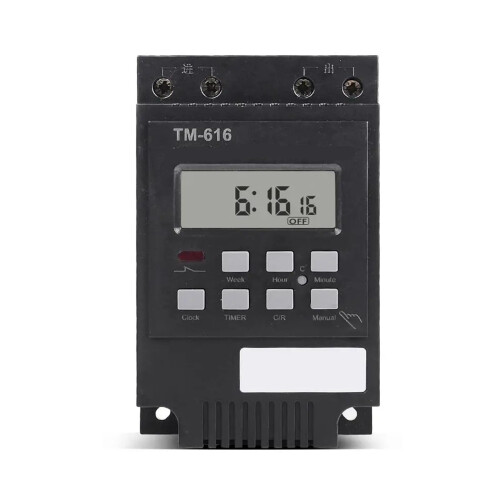30A 7Day Programmable Digital Timer Switch DC 12V Magnetic Mount Energy Saving Black