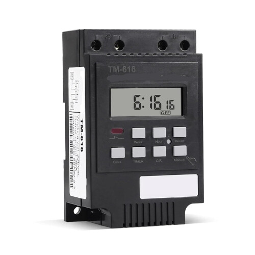 30A 7Day Programmable Digital Timer Switch DC 12V Magnetic Mount Energy Saving Black 1