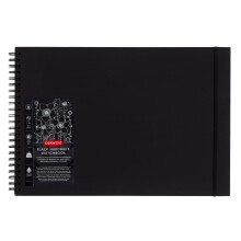Derwent Black Paper Sketch Book A3 Landscape, Drawing & Writing, 40 Sheets, Acid-Free Paper, Wirebound Spine, Professional Quality, Black Book,