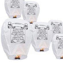 6 Pack Chinese Sky Lanterns - Eco Friendly, 100% Biodegradable Wire-Free Fire Resistant Paper Lantern to Release in Sky,Weddings & Parties & Festivals