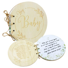 80 Pages Wooden Baby Shower Guest Book - Registry for Guest Check-in, Blessings for The Baby And Advice for New Parents And Moms-to-be