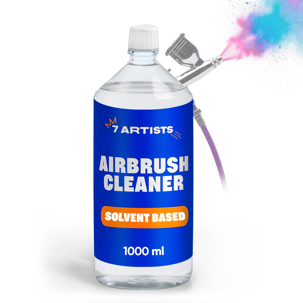 7 Artists Airbrush Cleaner 1Ltr ? Air Brush Cleaning Fluid For Acrylics, Model Paint And Spray Gun Maintenance | Medium For Airbrushes Cleaning And 5051222038369