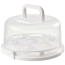 Cake Carrier with Secure Locking Lid and Handle, 10 Inch Round Clear Cake Storage Container