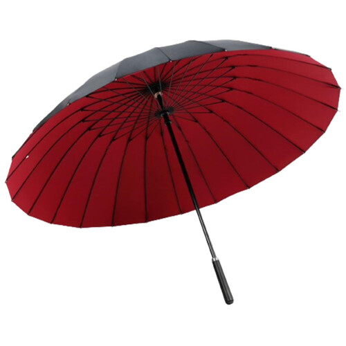 Large Windproof Golf Umbrella 27Inch Canopy 24Rib Frame Auto Open Close Double Layer Burgundy