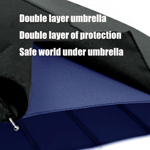 Large Windproof Golf Umbrella 27Inch Canopy 24Rib Frame Auto Open Close Double Layer Burgundy 2