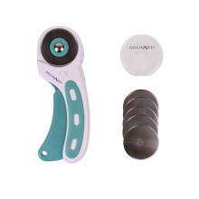 Milward 45mm Rotary Cutter & 5 Spare Blades, Ergonomic Handle with Safety Lock, Left & Right-Handed Fabric, Leather, Crafting, Sewing, Quilting,