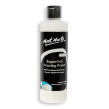 MONT MARTE SuperCell Pouring Paint Premium 8.1 US fl.oz (240ml) ? White Paint Bottle, Creates Instants Cells In Fluid Art, Ideal for Art, Craft, Pour