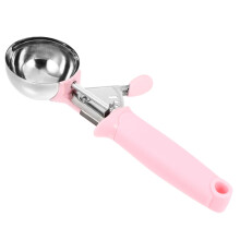 Stainless Steel Ice Cream Scoop with Ergonomic Grip for Home Cafe and Restaurant Dessert Serving Pink