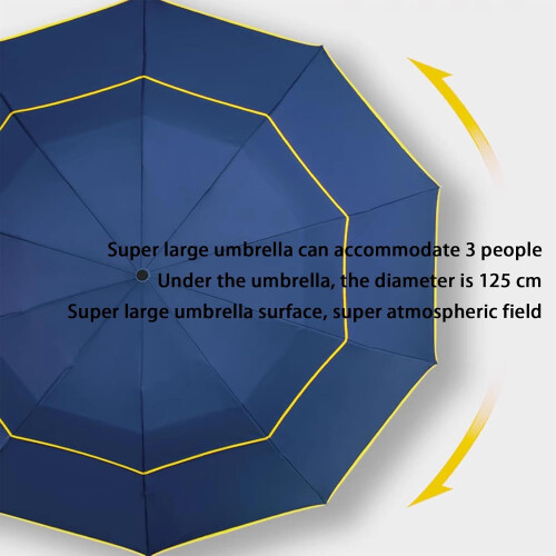 Large Windproof Golf Umbrella 49 Inch Automatic OneHand Open Foldable Durable Fiber Ribs Black 1