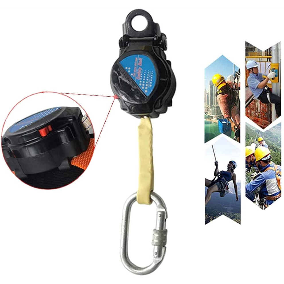 Self Retracting Lifeline With Rebar Hook, Fast Locking Fall Protection Lanyard For Roof Work And Climbing (A) 9113335304567