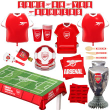 Arsenal Football Club Official Licensed 77-Piece Party Supplies Kit for 6 Guests, Perfect for Birthday & Matchday Celebrations
