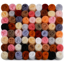 Doxiru 72 Pcs 7.6 oz Needle Felting Wool, 24 Colors Wool Roving Yarn, Needle Felting Supplies for Beginners DIY Felt Crafts, 3 g/Pack