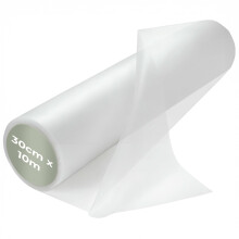The Bead Shop 25 Micron Transparent Water Soluble Embroidery Topping Film - 30cm (12") x 10m Roll - Versatile for Machine Embroidery and Hand Sewing