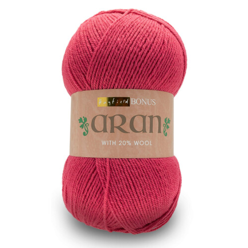 Sirdar Hayfield Bonus Aran with Wool, Raspberry Pink (626), 400g