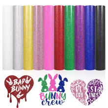 VINYL FROG Glitter Heat Transfer Vinyl 10 Pack12''x10'' cm Sparkle Iron on Vinyl Rainbow HTV Vinyl Sheets for DIY T-Shirt and Other