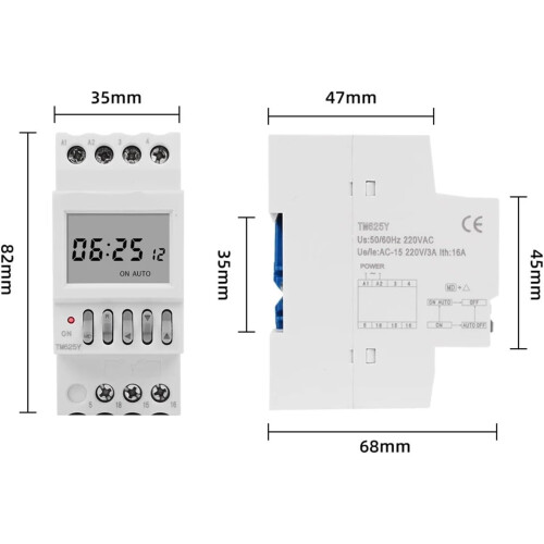 Programmable Timer Switch 220V DIN Rail Digital Time Relay with Automatic Loop Control and Instant Trigger 2