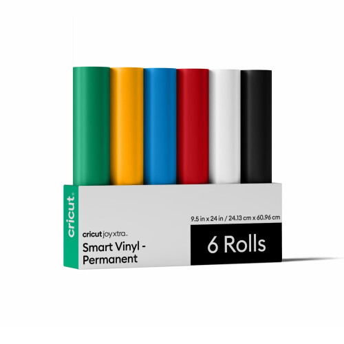 Cricut Smart Vinyl - Permanent, Sampler, 9.5 in x 24 in Bulk (6)