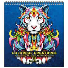 FUN LAVIE Adult Colouring Book Animal Mandala Colouring Books for Adults Relaxation and Teens Stress Relief, Spiral Bound Book for Women, Mindfulness