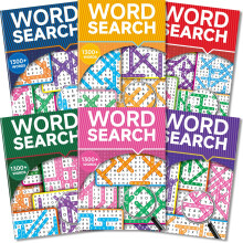 Elfew 6 Pack Large Print Word Search Books for Adults, 8000+ Wordsearch with 330+ Theme Puzzle Books for Adults, Word Game, Word Search for Seniors