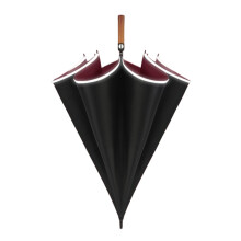 153CM Large Golf Umbrella Windproof DoubleLayer Canopy with Reflective Strip and Long Handle Red