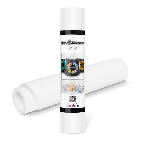 TECKWRAP Permanent Adhesive Vinyl 12" x 10ft, Matte White
