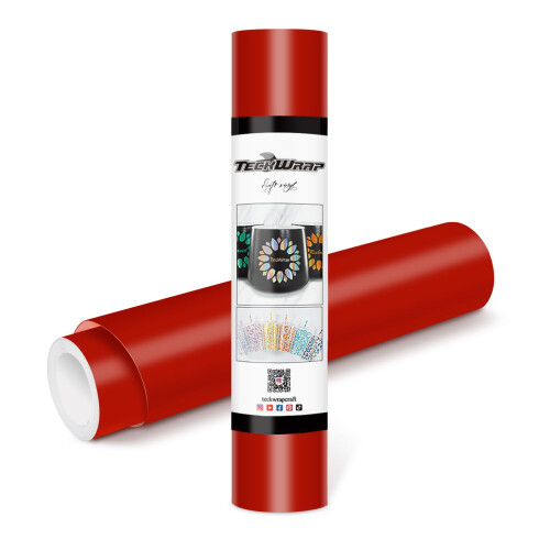 TECKWRAP Permanent Adhesive Vinyl 12" x 10ft, Matte Red