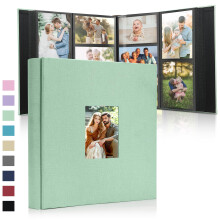 DazSpirit Large Photo Album 6x4 in, 1000 Slip-In Pockets, Linen Fabric Hard Cover Photo Book with Customisable Front Window for Family, Wedding,