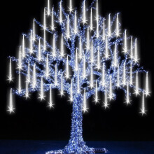 Meteor Lights LED Meteor Shower Lights with 16 Tubes 576 LEDs Falling Rain Drop String Lights Waterproof Icicle Snow Fall String Lights for Christmas