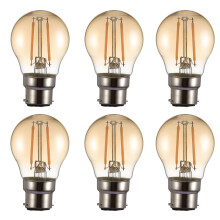 TEKLED? Golf Ball Filament Vintage LED Bulbs | G45 B22 Bayonet Cap | Energy Saving 2W Light Bulb 22W Equivalent | NONDIMMABLE Amber 2400K 220LM |