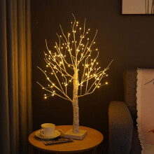 Birch Light Tree Indoor with 144 Warm White LEDs Light, 60cm LED Tree Lights Decorative Branches, Battery/USB, Christmas Decoration Indoor Decoration