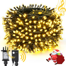 NEXVIN Christmas Tree Lights - 20M 200 LED Plug in Fairy Lights with Christmas Music, Motion Sensor Decorations for Outdoor Indoor Garden Wedding
