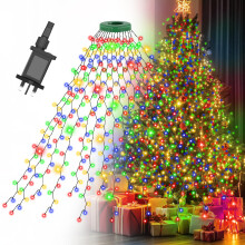 Christmas Tree Lights, Gcstnn 2m * 16 Lines 400 LEDs Fairy Lights Mains Powered with 8 Light Modes,Memory & Timing Function,Waterproof for