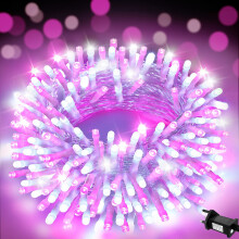 FFZZKJ Pink Christmas Lights 200 LED Pink Fairy Lights for Bedroom 66Ft/20M with Timer IP44 Waterproof String Lights Mains Powered for Christmas