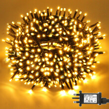 VSTKEN Christmas Tree Lights, 65FT 200LED Warm White Christmas Lights Plug in for Indoor & Outdoor Decorations, String Lights with 8 Modes, IP44