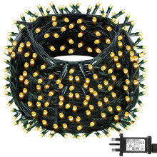 VSTKEN Outdoor Fairy Lights Plug in, 30 m 300 LED 8 Modes Christmas Tree Lights, Warm White Christmas Tree Lights Waterproof IP44 with Timer for