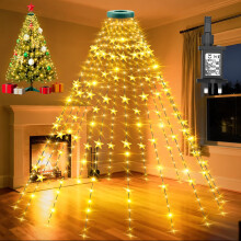 cshare Christmas Tree Lights, 2M x16 Lines 400 LEDs Star Fairy Lights Plug in with Timer 8 Twinkle Modes Memory Waterproof for 5-10Ft Christmas Tree
