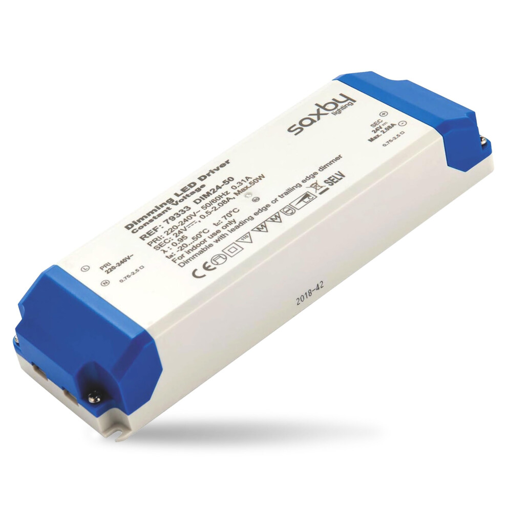 Constant Voltage Dimmable Led Driver 50W 24V Ip20 Rated For Indoor Led Lighting 5051222076897