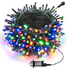 Joomer Christmas Lights Outdoor, 20M 200LED Christmas Tree Lights Mains Powered with Timer, 8 Modes Multicolor Fairy Lights Waterproof for Halloween