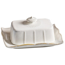 Ceramic Butter Dish with Lid Rectangular Heat Resistant Butter Keeper for Kitchen and Home