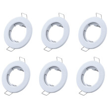 Hsthe Sea Set of 6 Recessed Light Frames, Ceiling Mounting Frame, Recessed Spotlight Set, Mounting Frames in Aluminium (LED/Halogen/GU10/MR16/PAR16/50