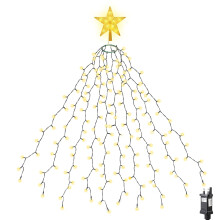 SALCAR Christmas Tree Lights with Star Topper, 3m x 10 Strands 360 LED Fairy Lights for 7-12ft Christmas Trees, Easy to Install with 8 Modes, Memory &