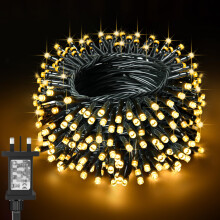 BOLWEO Christmas Fairy Lights 200LED 20M Warm White Christmas Tree Lights for Indoor & Outdoor Decorations,Mains Powered Fairy String Lights with 8