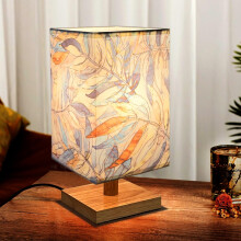 MUCHER Bedside Table Lamp Nightstand Bedroom Lamp with White Fabric Shade Small Bedside Lamp for Bedroom Living Room Office LED Bulbs Included