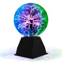 Dorlink , 8 Inches Three Colors Magic Plasma Ball Lava Lamp with Touch and Sound Sensitive, Colorful Nebula Electric Lightning Ball Science Toys for