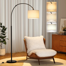 PreeOtti Arc Floor Lamp, Standing Lamp with Remote Control, Modern Floor Lamp for Living Room with Dimmable 3 Color Temperatures, Tall Lamp Corner