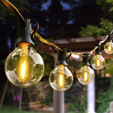 AVANLO LED Outdoor String Lights, 50FT Garden String Lights Mains Powered, Festoon Lights with 30+2 Bulbs for Indoor & Outdoor D?cor Wedding Patio