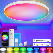 Taipow LED Ceiling Light with Remote Control, 30W Flush Led RGB Colour Changing Ceiling Light Compatible with Alexa and Google Home, Smart Round