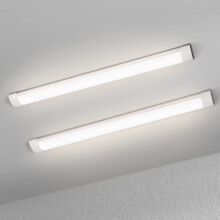 muzha 2 Packs LED Batten Lights?PC Body? 4FT 36W 4000k 3600lm,Low Profile Wall or Ceiling Surface Mounted Fitting for Home/Workshop/Office/School