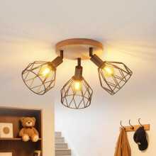 LVWIT Black Ceiling Light,Spot Light Fittings Ceilings,Wall Kitchen Lights with E14,Adjustable 3 Way Spotlights,Industrial Wall Lights,Ceiling Lights