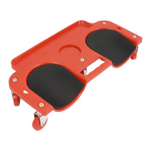 Rolling Knee Pads with 360 Swivel Casters, Ergonomic Cushion and Tool Tray for Auto Workshop, Red